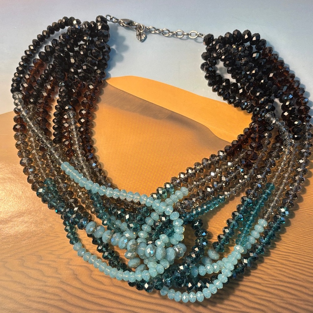 Authentic Swarovski Dune Multicolor Beaded Neckla… - image 2